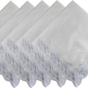 Cotton Lap Scarves 5pcs White Lace Trims for Women Church Modesty Accessory